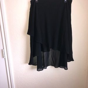 NEW- Layered high low black skirt